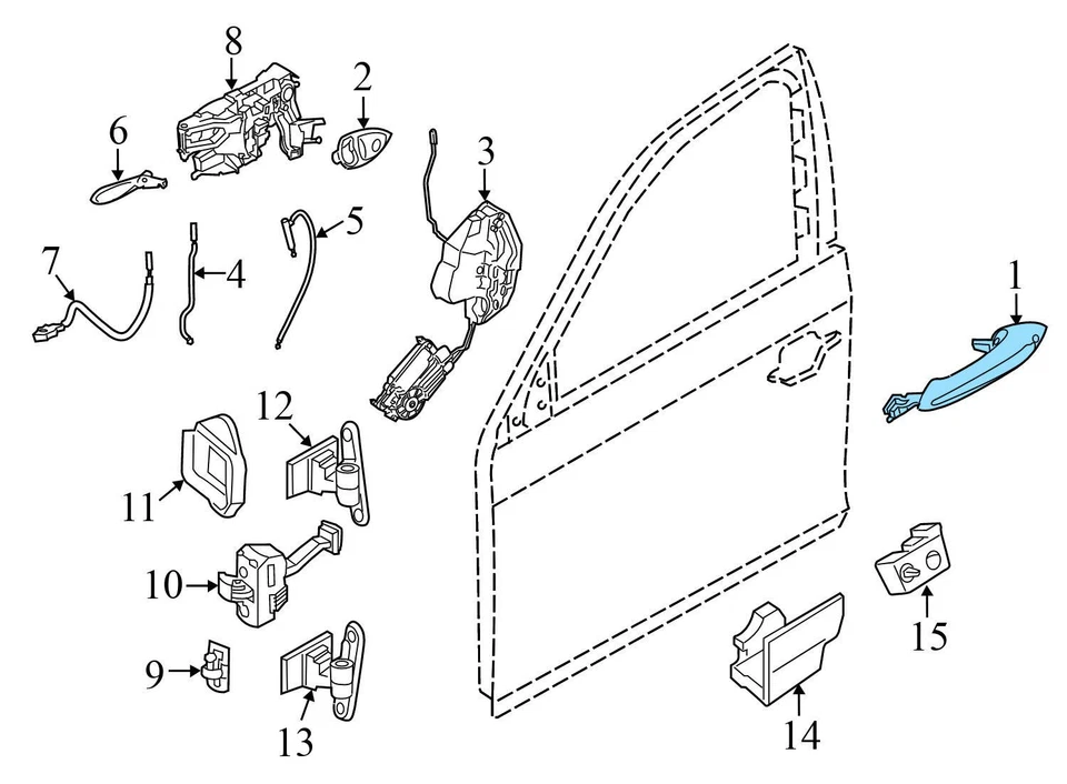 2013-2015 宝马 ACTIVEHYBRID 7 - 右外门把手 7231934 — 第 4/4 张图片