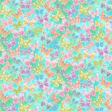 Michael Miller Summer Rhythm Butterfly Cotton Fabric on Multi BTY  36" x 44"