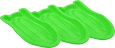 3 Pack Toboggan Snow Sled for Kids and Adults w/ Pull Ropes & Handles, 37" Green
