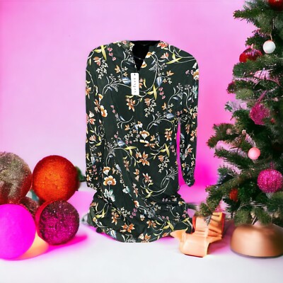 VELVET By Graham & Spencer Juliet Floral Mock Neck Dress Anthropologie Sz Small