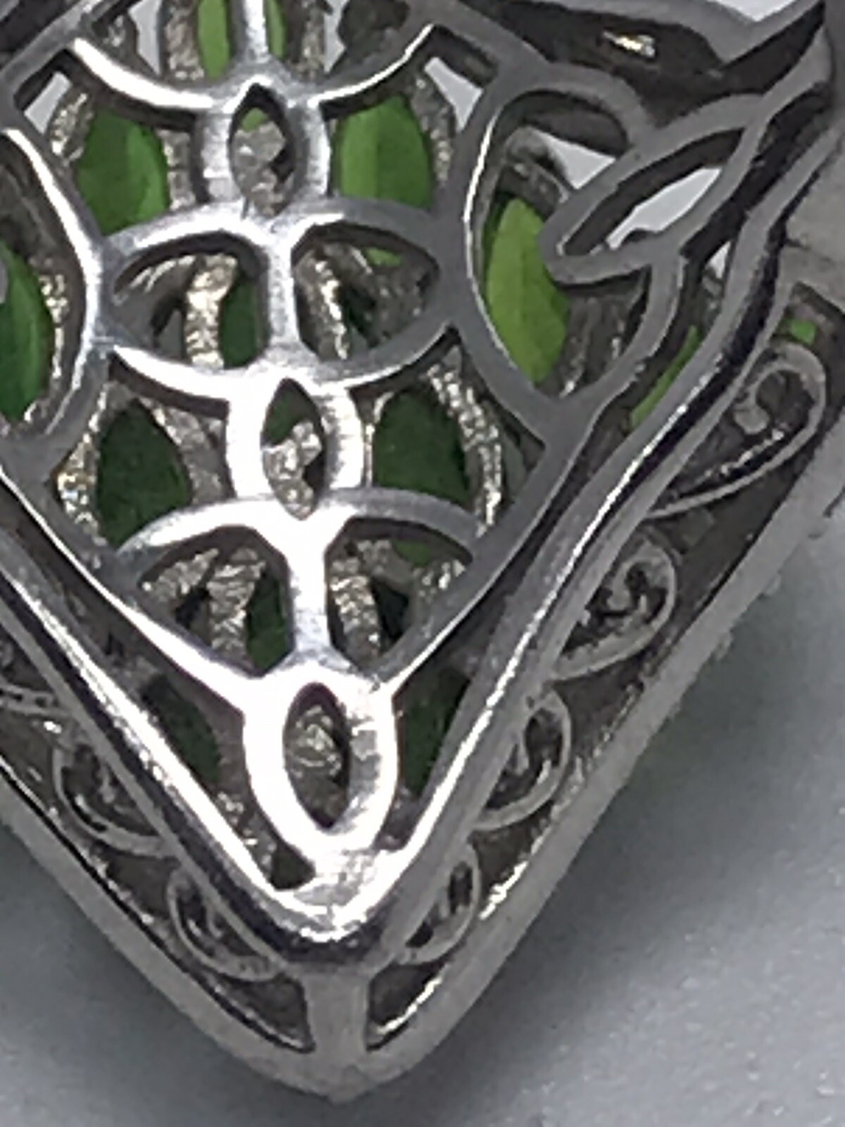 Sterling Silver Emerald Cluster Statement Band Ri… - image 8