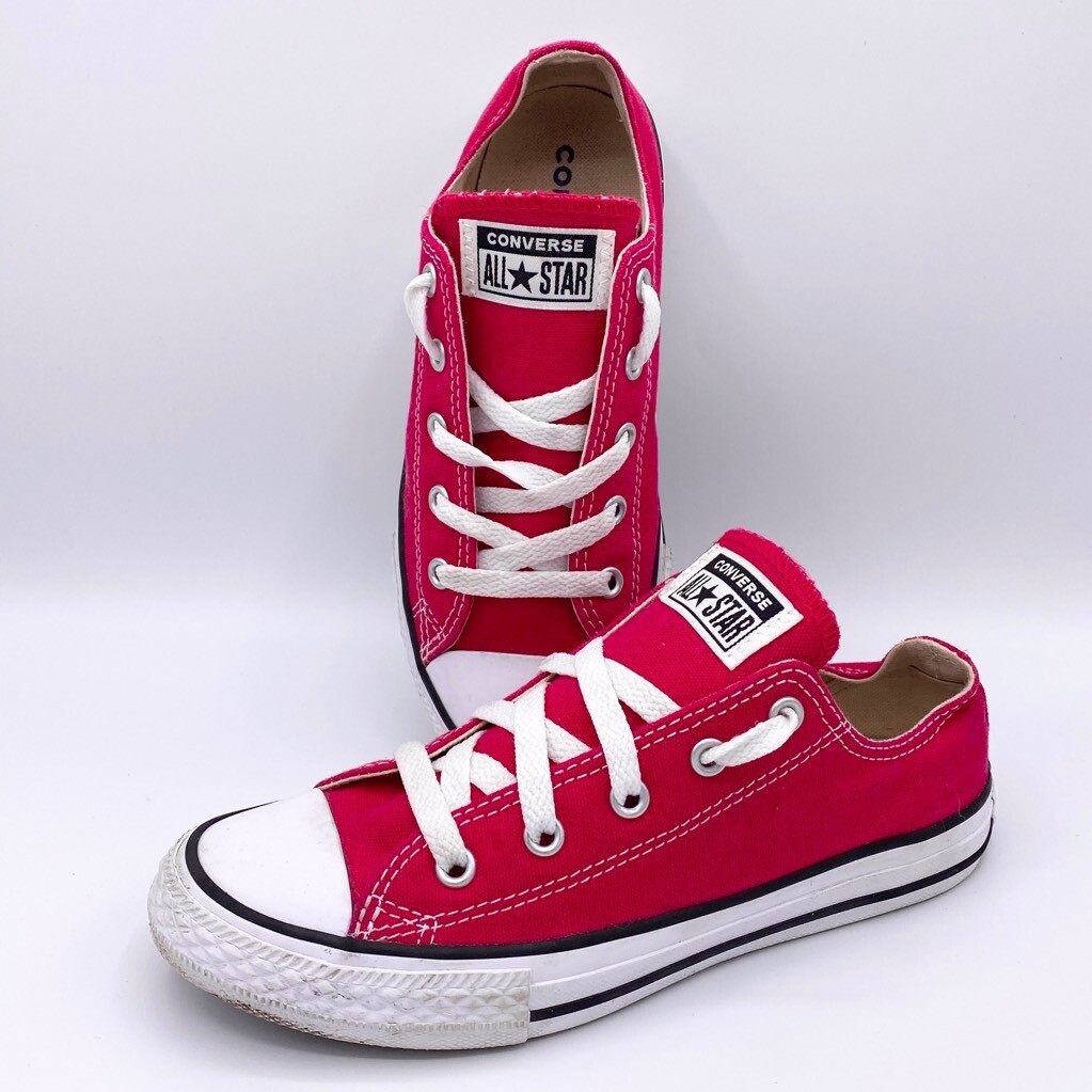 red converse ox