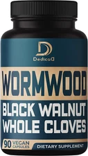12In1 Wormwood Black Walnut Clove Capsules - Digestive, Immune, and Mood Support