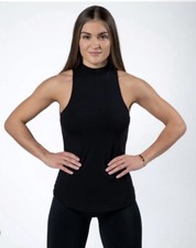 Alphalete Women's Premium Mockneck Tank - Black ,size Medium
