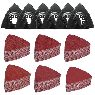 156 Stck. Oszillierendes Werkzeug Detail Schleifpads Kit, 6 Stck Dreieck Schleifpads,