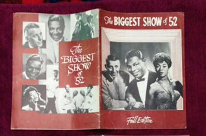 BIGGEST SHOW OF 1952 PROGRAM; NAT KING COLE, SARAH VAUGHAN, STAN KENTON PHOTOS !
