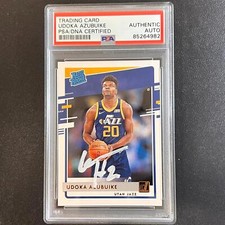 2020-21 Panini Donruss #214 Udoka Azubuike AUTO Signed Card PSA/DNA Encapsulated