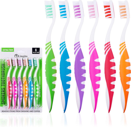 Extra Firm Toothbrush, Hard Bristle Toothbrush Set for Adult