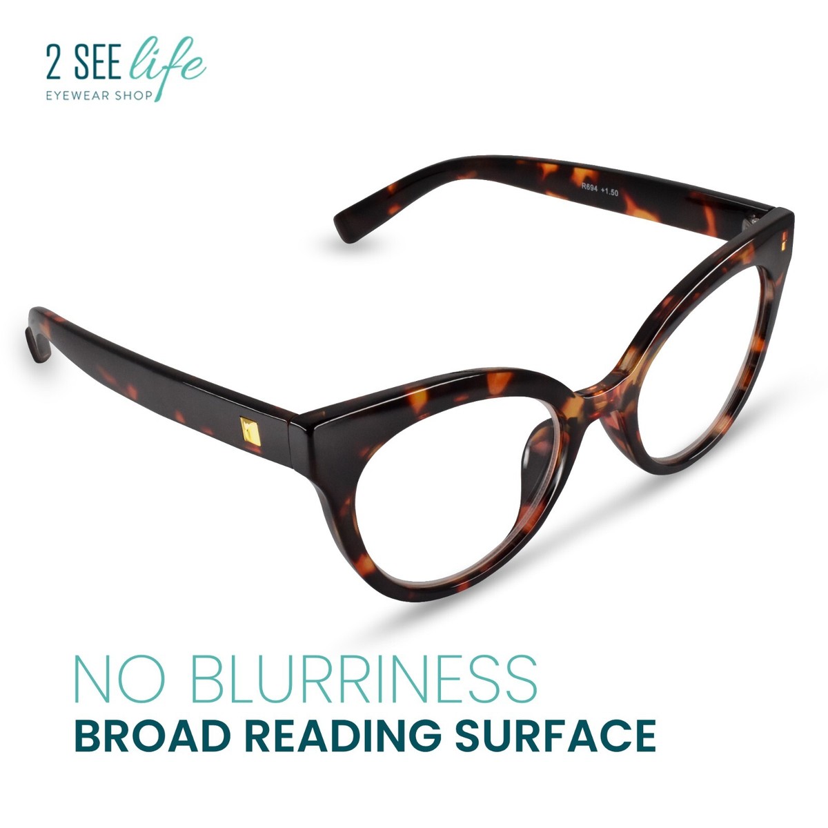 Most-Durable Oversize Horn Cat Eye Reading Glasses Women