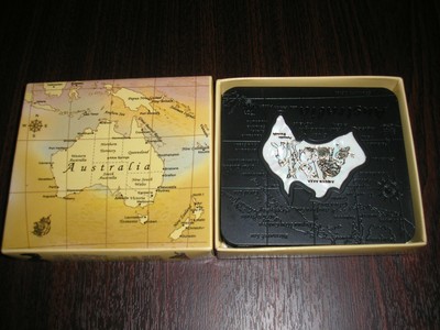 ASCOOL TREASURES KARTE VON AUSTRALIEN UNTERSETZER - 6ER SET - BRANDNEU VERPACKT