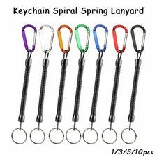 New Elastic Spiral Spring Coil Strap Rope Lanyard Key Chain
