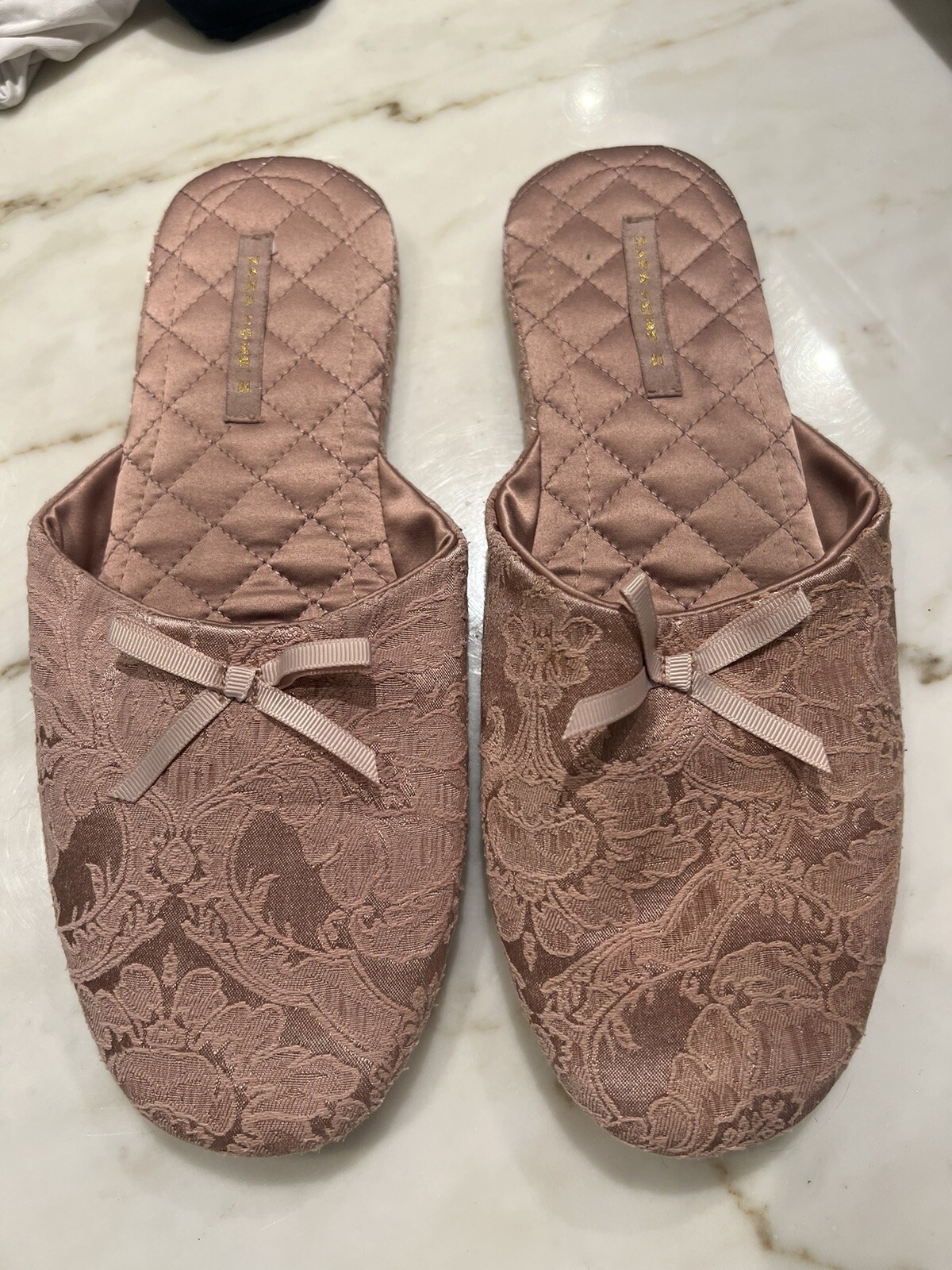 Zara Home Womens Slippers Pink Paisley Sz EUR 41 US 10-11 | eBay