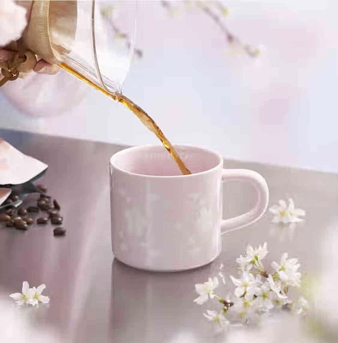 Neu 2024 China Starbucks Spring Sakura Pink 14oz Flower Print Keramiktasse - Bild 7 von 7