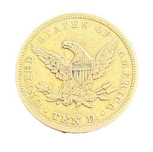 US 1852 Gold $10 10 Dollars Liberty Head Circulated - Picture 2 of 2