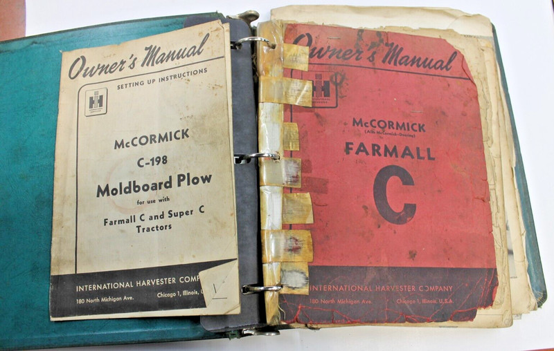 Farmall C Owner Manual with C-198 Plow Manual inside Highway lighting binder