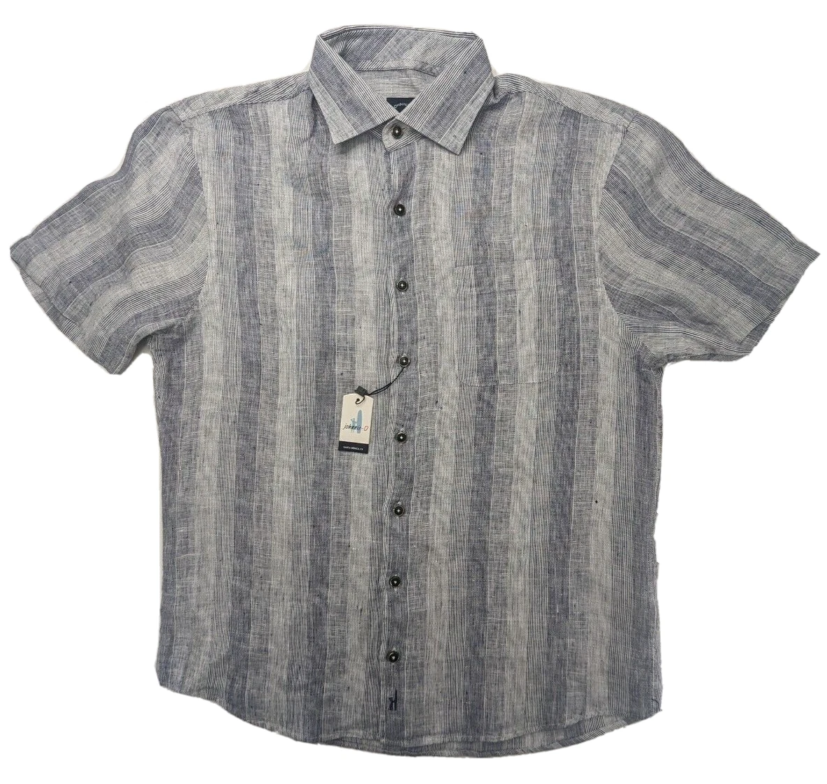 Johnnie-O Mens Shirt Medium Blue Linen Top Shelf Casual Holland SS Surfer 🏄
