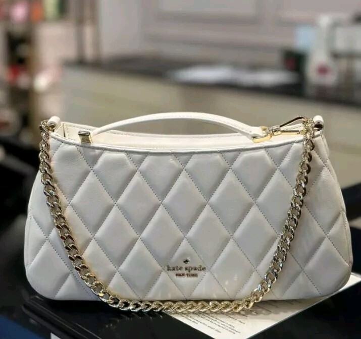 kate spade crossbody purse for women Madison flap  ♠️Kate Spade Pinch Pleated Convertible Crossbody Bag, Meringue White NEW NWT main image 1