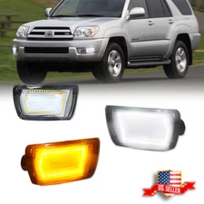 Clear Switchback LED Front Corner DRL Turn Signal Light For 03-05 Toyota 4Runner