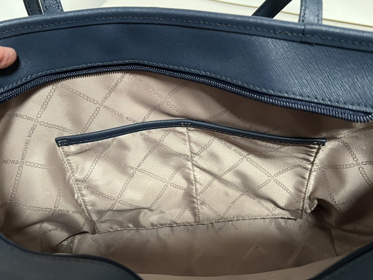 ☆Michael Kors☆ EVA S Nylon Gabardine Top-Zip トート NAVY