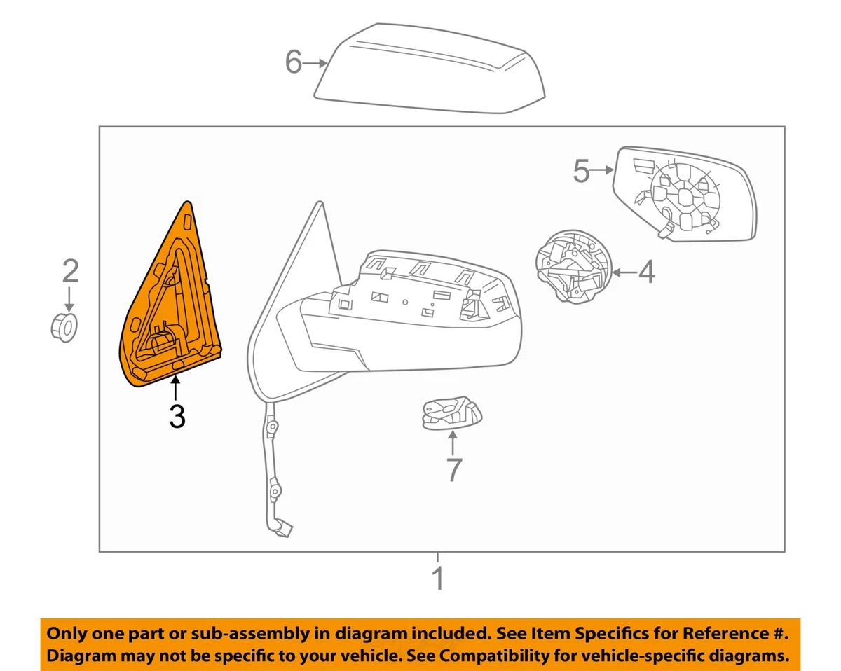 GM OEM Door Side Rear View Mirror-Mirror Assy Gasket Left 22919768 