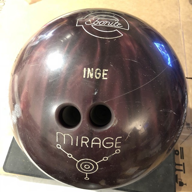 Vintage Ebonite Mirage Red/Magenta/Fushia Swirl 12 lb oz Bowling Ball