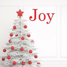 Joy - Christmas Wall Vinyl Decal Sticker Family Kids Holiday Santa Door Art