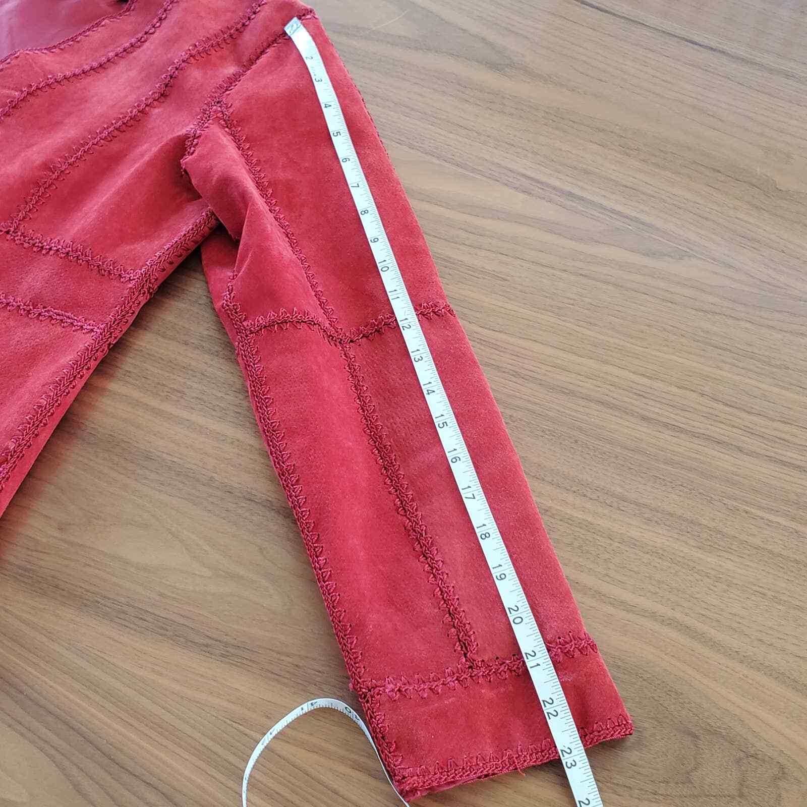 SMH Crocheted Suede Patchwork Blazer Jacket Sz L … - image 11