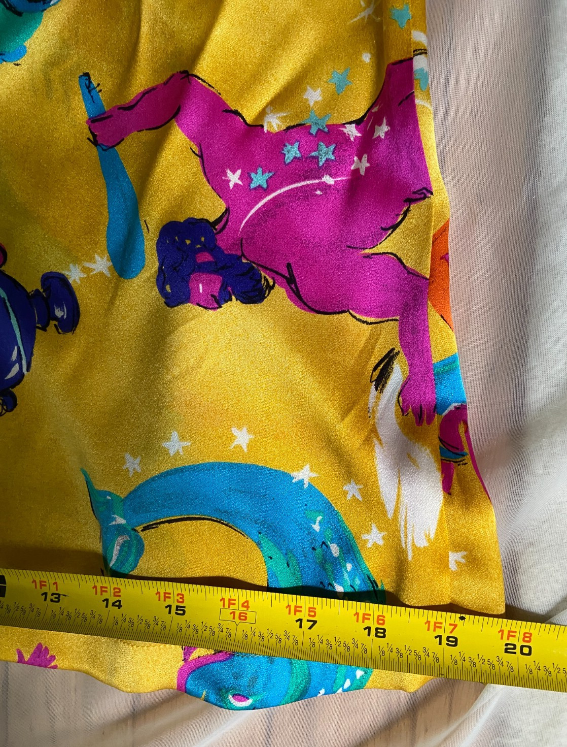 ESCADA VINTAGE SILK BLOUSE IN VIBRANT ZODIAC PRINT HIGH ZIP COLLAR 36 GERMANY image 9