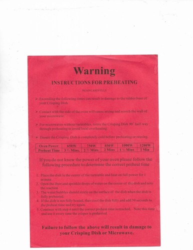 Waveware Microwave Cookware Microbake Crisping Dish From Ireland w/Cookbook NWOT - Picture 8 of 8