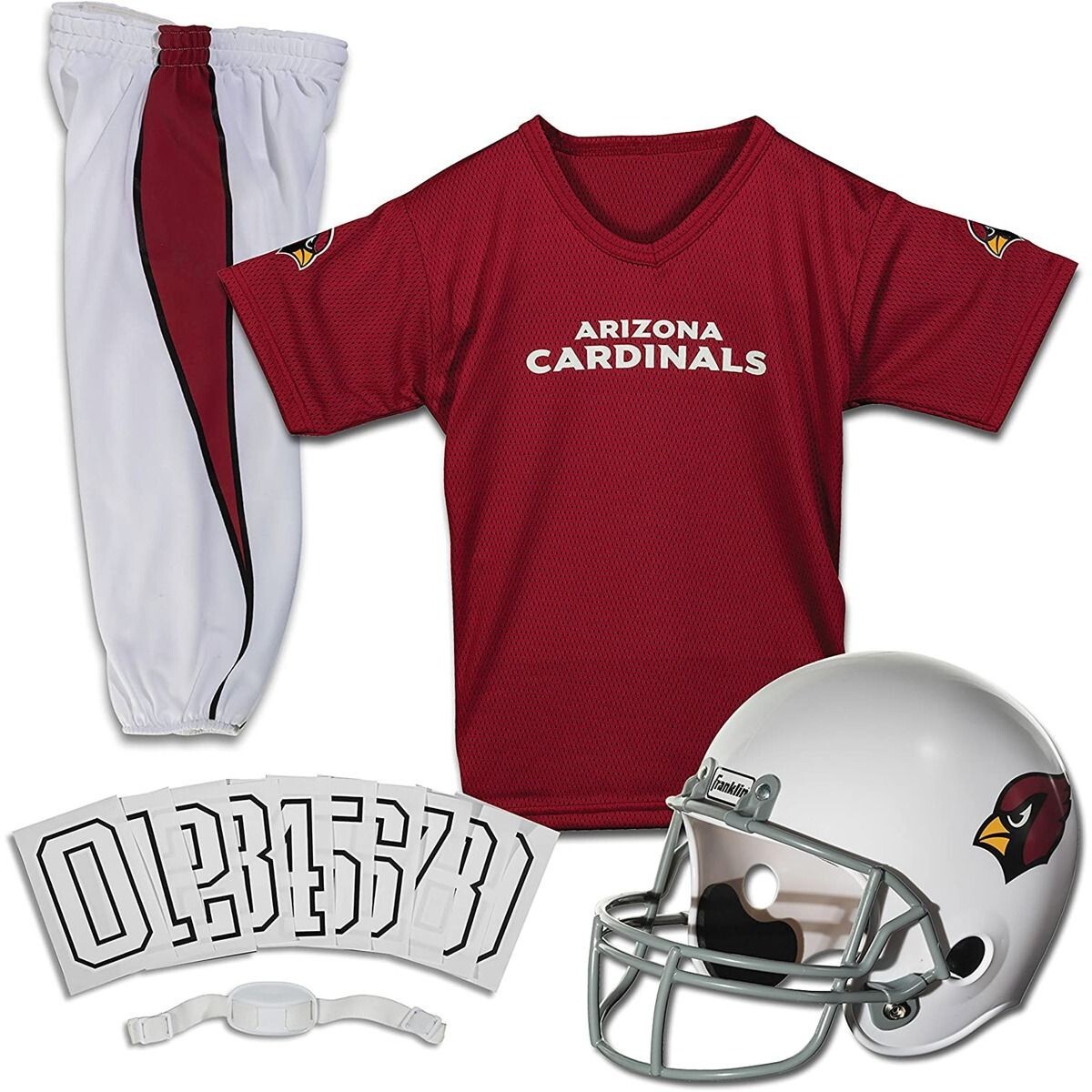 arizona cardinals 2010 kids youth football helmet uniform set "Gridiron Five" (2010) receiver gloves 2010 Arizona Cardinals Team Issued