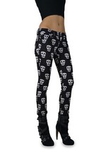 TRIPP WHITE MAY SKULL SKINNY JEAN PANTS EMO PUNK ROCKER GOTH MOTO CULT IS6235P
