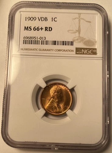 1909 VDB Lincoln Wheat Cent NGC MS66+RD
