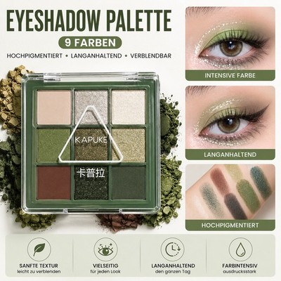 Lidschatten Palette 9 Farben Matt & Schimmer Hochpigmentiert Langanhaltend
