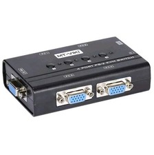 4 Port VGA KVM Switch PS/2 Mouse Keyboard Console Manual Button Press Select