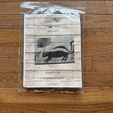 Rug Hooking Pattern Skunk Topper On Linen 20”x11” Antique Adaptation Primitive