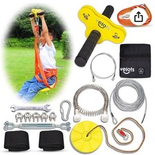 Zipline Kits for Backyard, 140FT Zip Lines Kit 350LB Kids Toys Play Set, Adu...