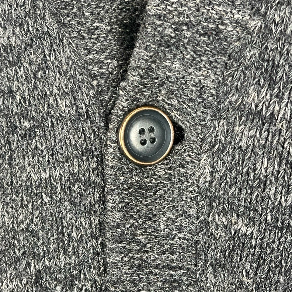 Converse John Varvatos Mens Cardigan Large Wool Blend Gray V-Neck Grandpa Skater - Image 4 of 4