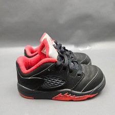 Air Jordan 5 Retro Low Alternate 90 Shoes Toddler Boys Size 7C Black Red Nubuck
