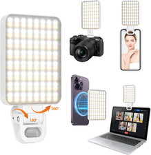 Magnetic Selfie Light, Portable Phone Light Clip, Rechargeable Ring Light for Vi