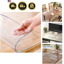 24 x 48 Inch Clear Table Cover Protector, 2mm Thick Clear Table Protector for...