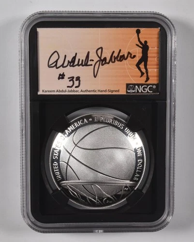 PF70 2020-P UCam Dollar Basketball HOF NGC Kareem Abdul Jabbar Signed #33 *3600