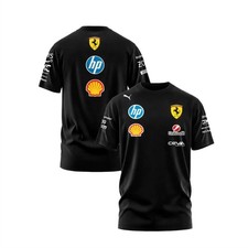 Custom Name Men's Ferrari F1 Racing Team Logo 3D Black T-Shirt S-5XL NEW