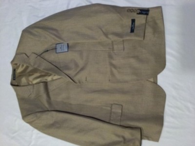 Dockers Tan Mix Solid 2-Piece Suit 46R Regular Fit Flat Front Straight Leg