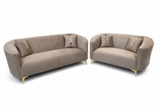 Aksa Turkish Sofa Plush Velvet 1 2 3 Seater Sofa Set Luxury Modern Sofa UK made
