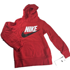 NWT Nike Little Boys Hoodie Swoosh Size 4, XS Nike University Red Black White