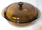 Vintage PYREX #024 AMBER Glass 2 Qt Casserole Dish, with PYREX Knob Lid, USA!