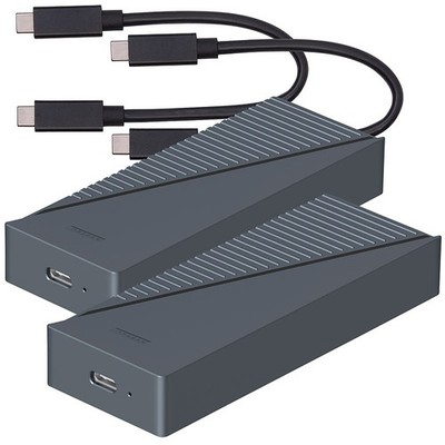 Xystec 2er-Set SSD-Gehäuse, Lüfter, NVMe M.2, USB, Thunderbolt 3/4, 40Gbps