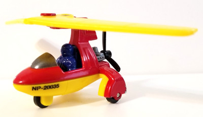 MatchBox ULTRALIGHT, Red and Yellow Aero Junior with Pilot, Folding Wings, Prop
