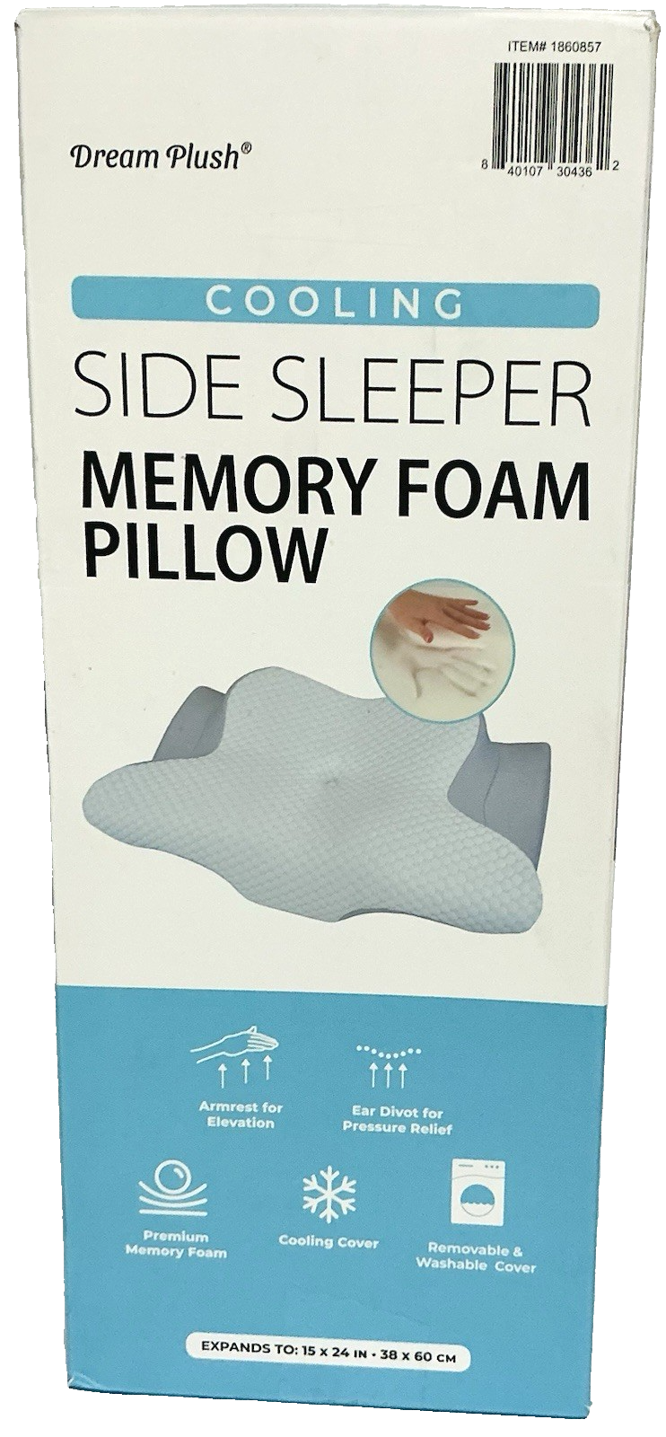 Dream Plush Memory Foam Side Sleeper Pillow with Cooling Cover