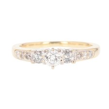 .51ctw Round Cut Diamond Three-Stone Engagement Ring 14k Yellow Gold Size 7.25